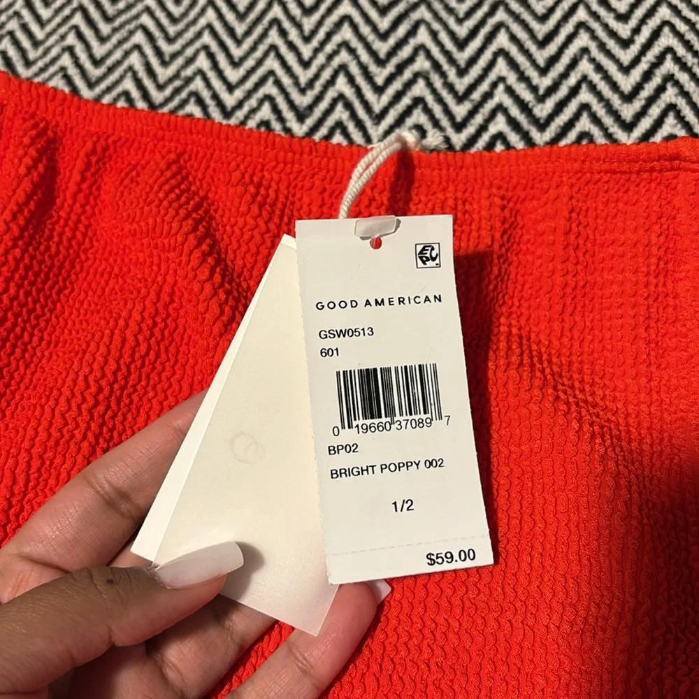 Good American Always Fits Bottom Bright Poppy NWT | Sz 1/2 Small/Med - Picture 9 of 14